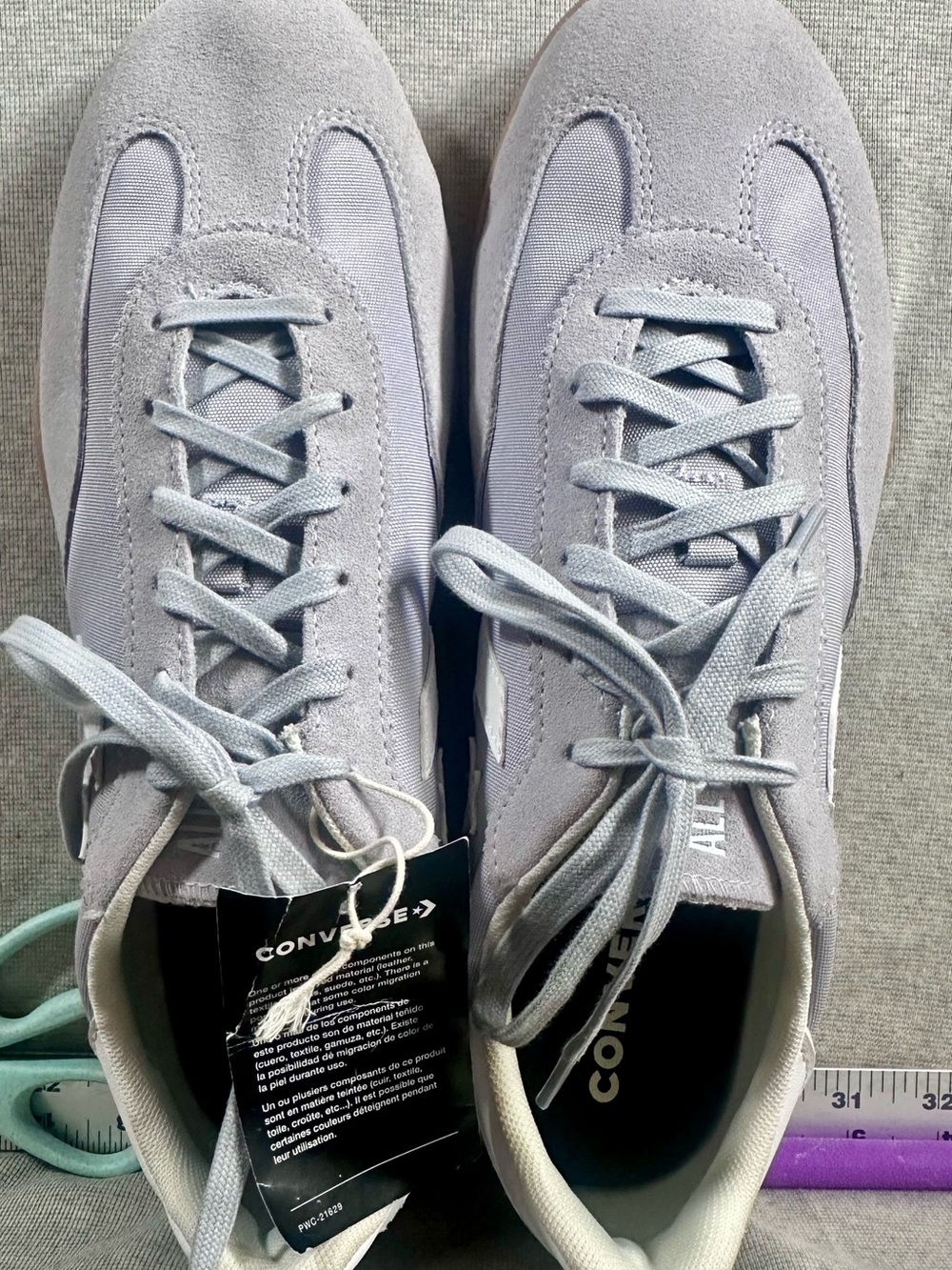 NWT Converse Point Star Low Top Sneakers Light Purple Suede Gum Sole Mens 11.5. - Picture 3 of 9